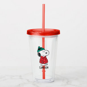 Peanuts   Snoopy Winter Coat & Hat Acrylic Tumbler