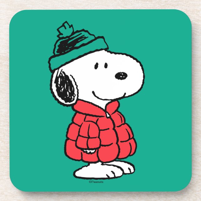Peanuts | Snoopy Winter Coat & Hat Coaster (Front)