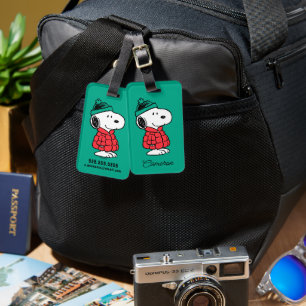 Peanuts   Snoopy Winter Coat & Hat Luggage Tag