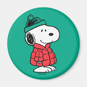 Peanuts   Snoopy Winter Coat & Hat Magnet
