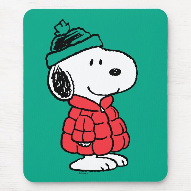 Peanuts | Snoopy Winter Coat & Hat Mouse Mat (Front)