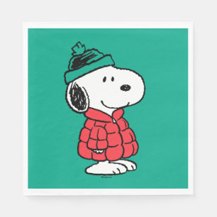 Peanuts Snoopy Winter Coat & Hat Napkin