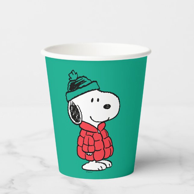 Peanuts | Snoopy Winter Coat & Hat Paper Cups (Front)