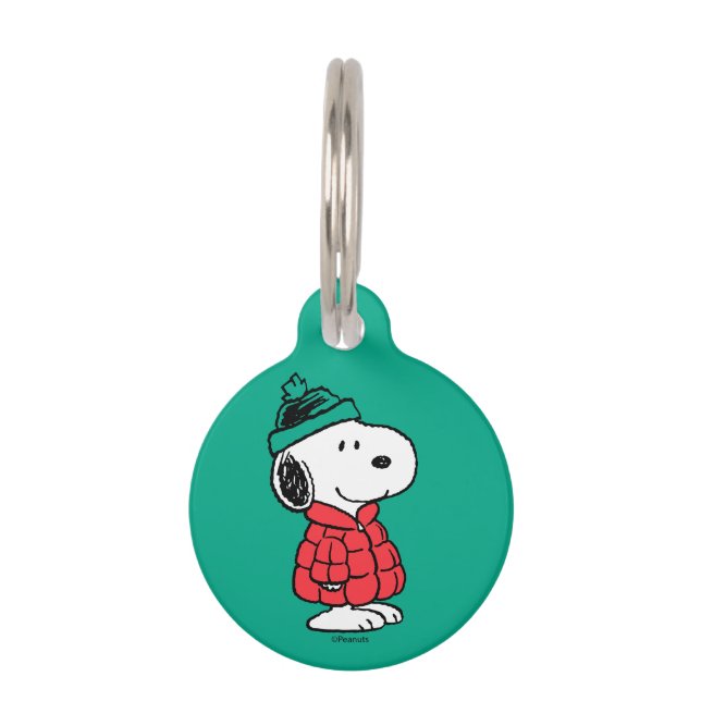 Peanuts | Snoopy Winter Coat & Hat Pet Tag (Front)