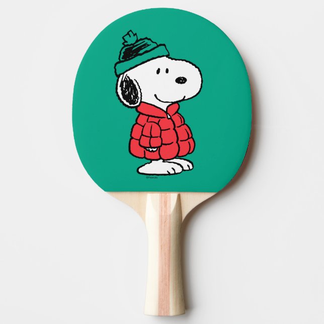 Peanuts | Snoopy Winter Coat & Hat Ping Pong Paddle (Front)