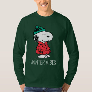 Peanuts Snoopy Winter Coat & Hat T-Shirt