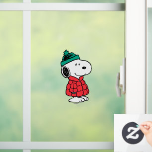 Peanuts   Snoopy Winter Coat & Hat Window Cling