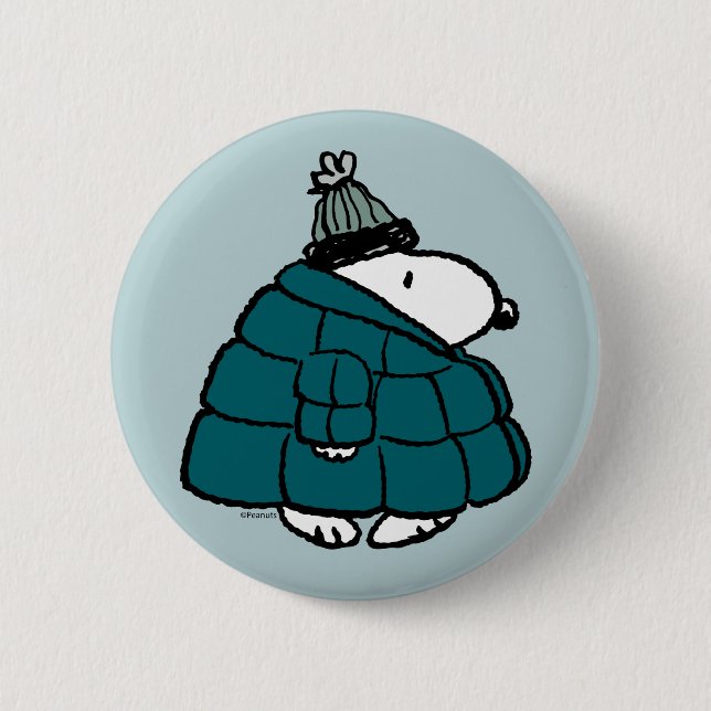 Peanuts | Snoopy Winter Puffer Jacket 6 Cm Round Badge (Front)