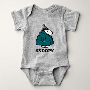 Peanuts Snoopy Winter Puffer Jacket Baby Bodysuit