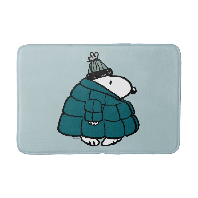 Peanuts | Snoopy Winter Puffer Jacket Bath Mat (Front)