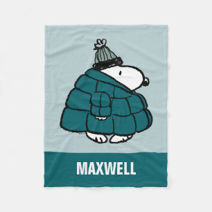 Peanuts   Snoopy Winter Puffer Jacket Fleece Blanket