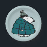 Peanuts | Snoopy Winter Puffer Jacket Paper Plate<br><div class="desc">Check out this fun Peanuts design featuring Snoopy.</div>
