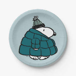 Peanuts   Snoopy Winter Puffer Jacket Paper Plate