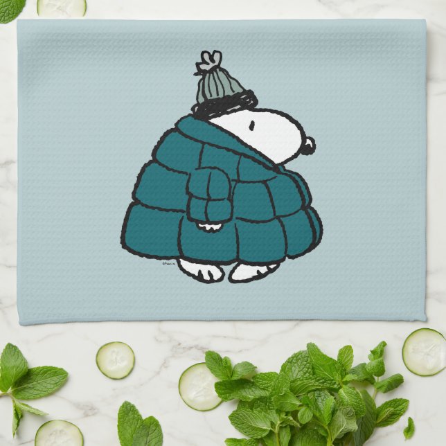 Peanuts | Snoopy Winter Puffer Jacket Tea Towel (Folded)