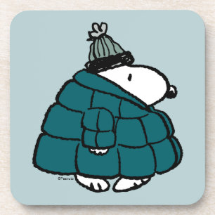 Peanuts Snoopy Winter Puffy Jacket Coaster
