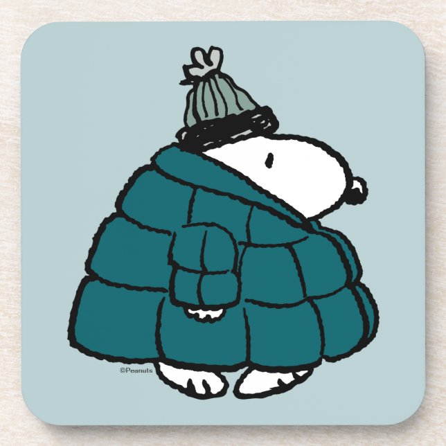 Peanuts | Snoopy Winter Puffy Jacket Coaster (Front)