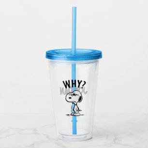 Peanuts Snoopy Wonders Why? Acrylic Tumbler