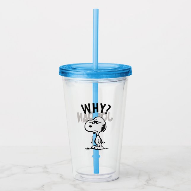 Peanuts | Snoopy Wonders Why? Acrylic Tumbler (Front)