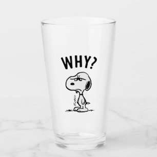 Peanuts Snoopy Wonders Why? Glass