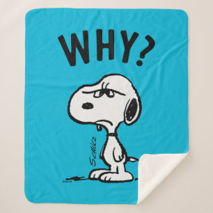 Peanuts   Snoopy Wonders Why? Sherpa Blanket