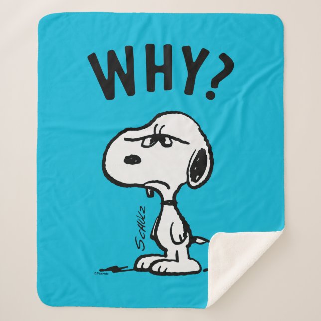 Peanuts | Snoopy Wonders Why? Sherpa Blanket (Front)