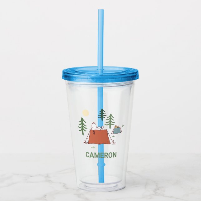 Peanuts | Snoopy & Woodstock | Add Your Name Acrylic Tumbler (Front)