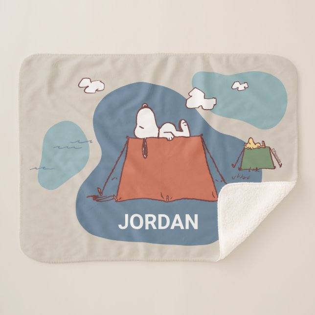 Peanuts | Snoopy & Woodstock | Add Your Name Sherpa Blanket (Front (Horizontal))