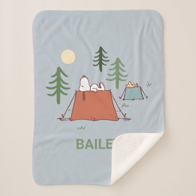 Peanuts | Snoopy & Woodstock | Add Your Name Sherpa Blanket (Front)