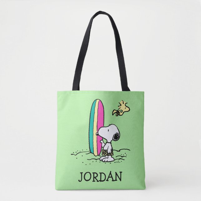 Peanuts | Snoopy & Woodstock | Add Your Name Tote Bag (Front)