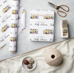 Peanuts   Snoopy & Woodstock   Add Your Name Wrapping Paper