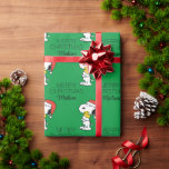 Peanuts | Snoopy & Woodstock | Add Your Name Wrapping Paper<br><div class="desc">Wrap that special holiday gift with a fun Peanuts Christmas design.  Personalise by adding name or custom text!</div>
