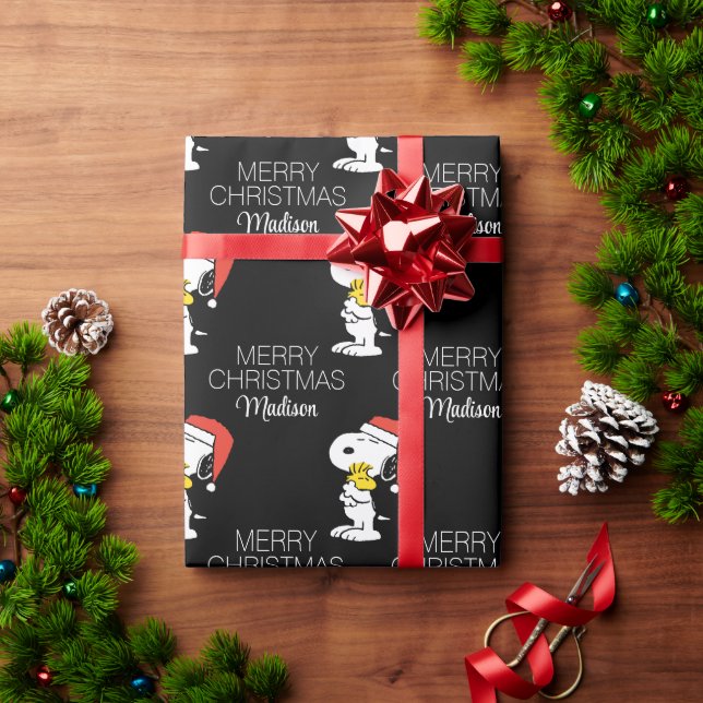 Peanuts | Snoopy & Woodstock | Add Your Name Wrapping Paper (Holiday Gift)