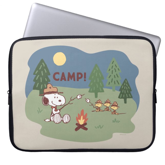Peanuts | Snoopy & Woodstock at the Campfire Laptop Sleeve (Front)
