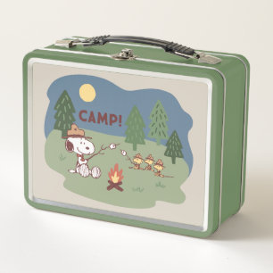 Peanuts Snoopy & Woodstock at the Campfire Metal Lunch Box