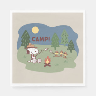 Peanuts   Snoopy & Woodstock at the Campfire Napkin
