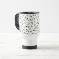Peanuts | Snoopy & Woodstock B&W Flower Pattern