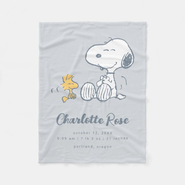 Peanuts | Snoopy & Woodstock Baby Fleece Blanket (Front)