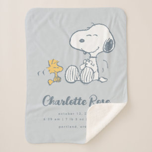 Peanuts Snoopy & Woodstock Baby Sherpa Blanket