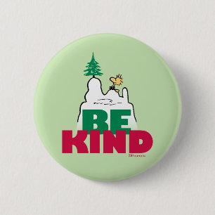 Peanuts   Snoopy & Woodstock Be Kind 6 Cm Round Badge