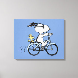 Peanuts   Snoopy & Woodstock Bicycle Canvas Print