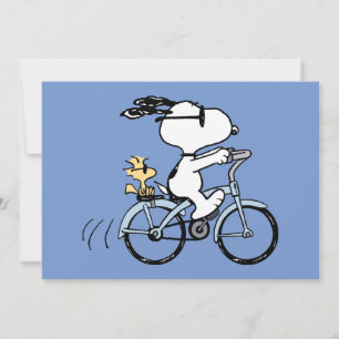 Peanuts Snoopy & Woodstock Bicycle Card