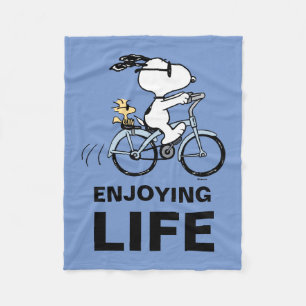 Peanuts   Snoopy & Woodstock Bicycle Fleece Blanket