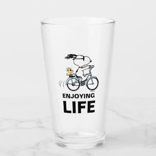 Peanuts   Snoopy & Woodstock Bicycle Glass