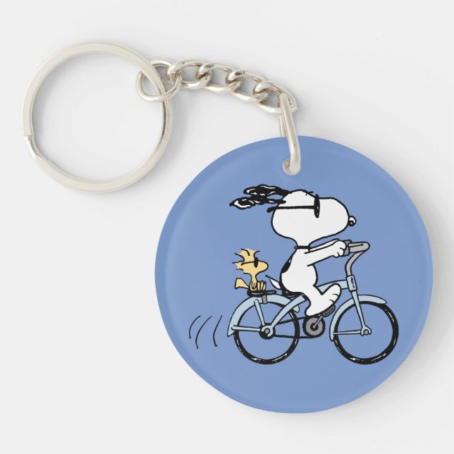 Peanuts | Snoopy & Woodstock Bicycle Key Ring (Front)