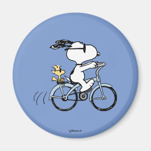 Peanuts   Snoopy & Woodstock Bicycle Magnet