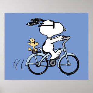 Peanuts   Snoopy & Woodstock Bicycle Poster