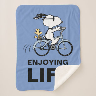 Peanuts   Snoopy & Woodstock Bicycle Sherpa Blanket