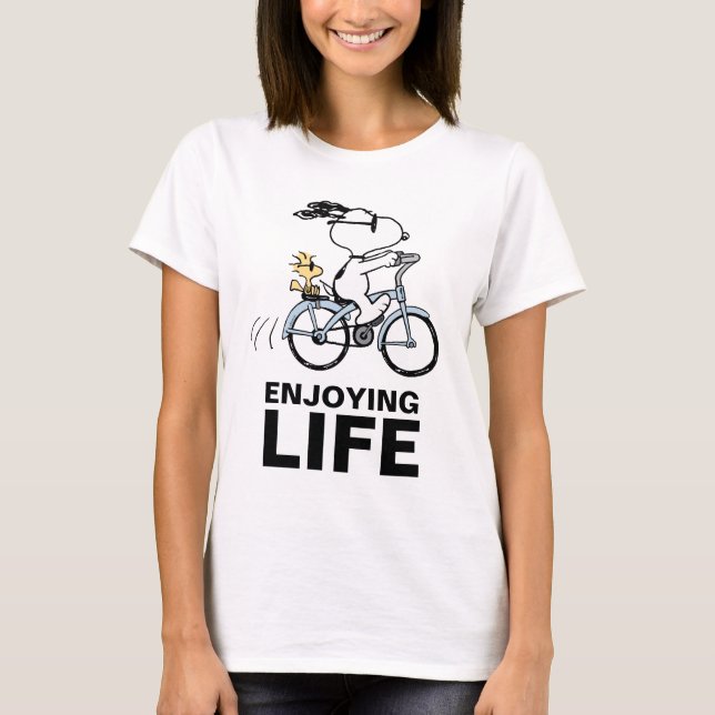 Peanuts | Snoopy & Woodstock Bicycle T-Shirt (Front)