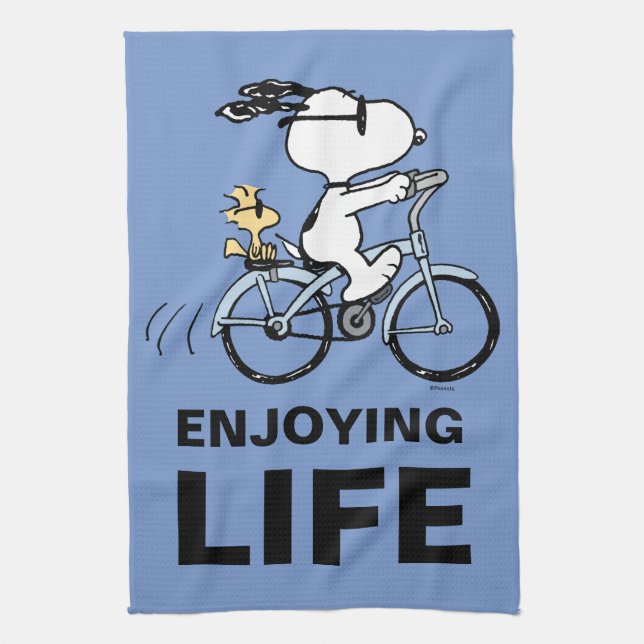 Peanuts | Snoopy & Woodstock Bicycle Tea Towel (Vertical)