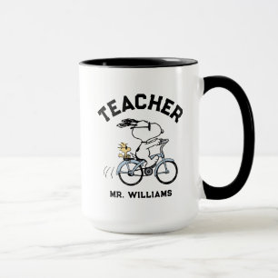 Peanuts   Snoopy & Woodstock Bicycle Teacher Mug